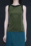 SWAYING/KNIT hook stitching mesh vest SW24SS1T36 grass green PS73